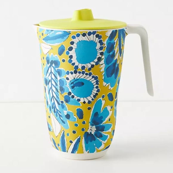 Anthropologie Vera Periwinkle Bamboo Melamine Drink PitcherNEW